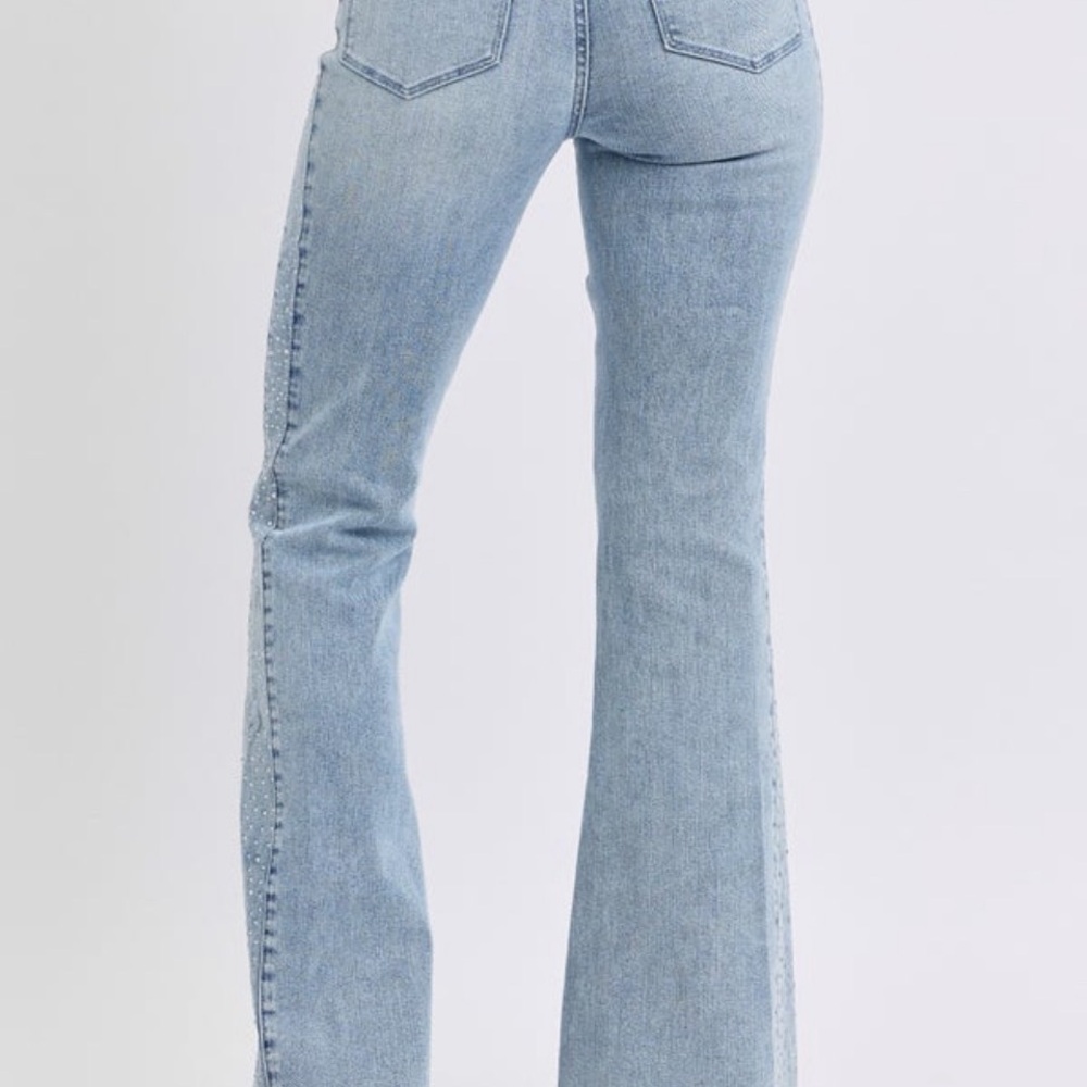 Judy Blue Light Blue Wide Leg Jeans - Picture 3 of 6